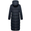 Marikoo Nadeshikoo Damen lange Winter Steppjacke B985 Navy Größe XXXL - Gr. 46