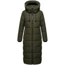 Marikoo Nadeshikoo Damen lange Winter Steppjacke B985 Dark Olive Größe XXXXL - Gr. 48