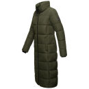 Marikoo Nadeshikoo Damen lange Winter Steppjacke B985 Dark Olive Größe XXXXL - Gr. 48