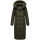 Marikoo Nadeshikoo Damen lange Winter Steppjacke B985 Dark Olive Größe XXXXL - Gr. 48