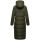 Marikoo Nadeshikoo Damen lange Winter Steppjacke B985 Dark Olive Größe XXXXL - Gr. 48