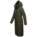 Marikoo Nadeshikoo Damen lange Winter Steppjacke B985 Dark Olive Größe XXXXXL - Gr. 50