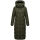 Marikoo Nadeshikoo Damen lange Winter Steppjacke B985 Dark Olive Größe XXXXXL - Gr. 50
