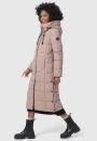 Marikoo Nadeshikoo Damen lange Winter Steppjacke B985 Taupe Grey Größe XXXL - Gr. 46