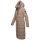 Marikoo Nadeshikoo Damen lange Winter Steppjacke B985 Taupe Grey Größe XXXL - Gr. 46