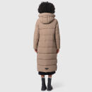 Marikoo Nadeshikoo Damen lange Winter Steppjacke B985 Taupe Grey Größe XXXXL - Gr. 48