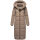 Marikoo Nadeshikoo Damen lange Winter Steppjacke B985 Taupe Grey Größe XXXXL - Gr. 48