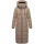Marikoo Nadeshikoo Damen lange Winter Steppjacke B985 Taupe Grey Größe XXXXL - Gr. 48