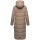 Marikoo Nadeshikoo Damen lange Winter Steppjacke B985 Taupe Grey Größe XXXXL - Gr. 48