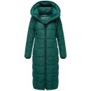 Marikoo Nadeshikoo Damen lange Winter Steppjacke B985 Evergreen Größe S - Gr. 36