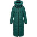 Marikoo Nadeshikoo Damen lange Winter Steppjacke B985 Evergreen Größe L - Gr. 40