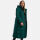 Marikoo Nadeshikoo Damen lange Winter Steppjacke B985 Evergreen Größe L - Gr. 40