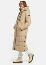 Marikoo Nadeshikoo Damen lange Winter Steppjacke B985 Beige Größe XS - Gr. 34