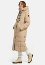 Marikoo Nadeshikoo Damen lange Winter Steppjacke B985 Beige Größe L - Gr. 40