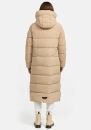 Marikoo Nadeshikoo Damen lange Winter Steppjacke B985 Beige Größe L - Gr. 40