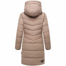Marikoo Natsukoo Damen Winter Steppjacke lang B978 Taupe Grey Größe XS - Gr. 34