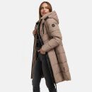 Marikoo Natsukoo Damen Winter Steppjacke lang B978 Taupe Grey Größe S - Gr. 36