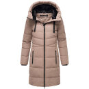 Marikoo Natsukoo Damen Winter Steppjacke lang B978 Taupe Grey Größe S - Gr. 36