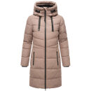 Marikoo Natsukoo Damen Winter Steppjacke lang B978 Taupe Grey Größe S - Gr. 36