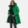 Marikoo Natsukoo Damen Winter Steppjacke lang B978 Smaragd Green Größe XS - Gr. 34