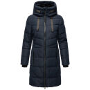 Marikoo Natsukoo Damen Winter Steppjacke lang B978 Navy Größe XXXL - Gr. 46