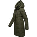Marikoo Natsukoo Damen Winter Steppjacke lang B978 Dark Olive Größe XXXL - Gr. 46