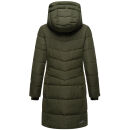 Marikoo Natsukoo Damen Winter Steppjacke lang B978 Dark Olive Größe XXXL - Gr. 46