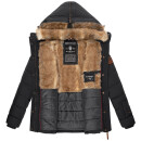 Marikoo Nekoo warm gefütterte Damen Winter Jacke mit Kunstfell B658 Schwarz Größe XXXL - Gr. 46