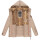 Marikoo Nekoo warm gefütterte Damen Winter Jacke mit Kunstfell B658 Taupe Größe XXXL - Gr. 46