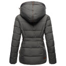 Marikoo Nekoo warm gefütterte Damen Winter Jacke mit Kunstfell B658 Anthrazit Größe XXXL - Gr. 46