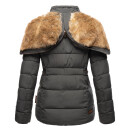 Marikoo Nekoo warm gefütterte Damen Winter Jacke mit Kunstfell B658 Anthrazit Größe XXXL - Gr. 46