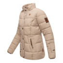 Marikoo Nekoo warm gefütterte Damen Winter Jacke mit Kunstfell B658 Light Taupe Größe M - Gr. 38
