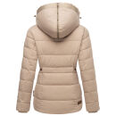 Marikoo Nekoo warm gefütterte Damen Winter Jacke mit Kunstfell B658 Light Taupe Größe M - Gr. 38