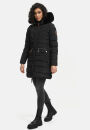 Navahoo Paula Damen Winter Jacke Mantel Parka warm gefütterte Winterjacke B383 Schwarz schwarzes Fell Größe XXXL - Gr. 46