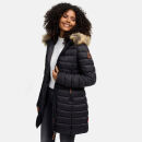 Marikoo Rose Damen Winter Jacke gesteppt lang B647 Schwarz-Größe XXXL - Gr. 46