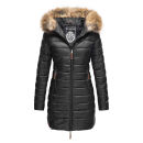 Marikoo Rose Damen Winter Jacke gesteppt lang B647 Schwarz-Größe XXXL - Gr. 46