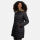Marikoo Rose Damen Winter Jacke gesteppt lang B647 Schwarz-Größe XXXL - Gr. 46