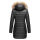 Marikoo Rose Damen Winter Jacke gesteppt lang B647 Schwarz-Größe XXXL - Gr. 46