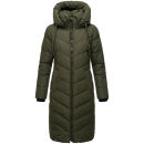 Navahoo Sahnekatzi Damen lange Winter Steppjacke B982 Dark Olive Größe XXXL - Gr. 46