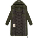Navahoo Sahnekatzi Damen lange Winter Steppjacke B982 Dark Olive Größe XXXL - Gr. 46