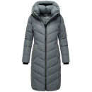 Navahoo Sahnekatzi Damen lange Winter Steppjacke B982 Stormy Blue Größe XXXL - Gr. 46