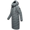 Navahoo Sahnekatzi Damen lange Winter Steppjacke B982 Stormy Blue Größe XXXL - Gr. 46