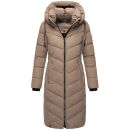 Navahoo Sahnekatzi Damen lange Winter Steppjacke B982 Taupe Grey Größe XXXL - Gr. 46