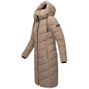 Navahoo Sahnekatzi Damen lange Winter Steppjacke B982 Taupe Grey Größe XXXL - Gr. 46
