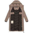 Navahoo Sahnekatzi Damen lange Winter Steppjacke B982 Taupe Grey Größe XXXL - Gr. 46