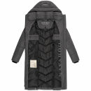 Navahoo Sahnekatzi Damen lange Winter Steppjacke B982 Anthrazit Größe M - Gr. 38
