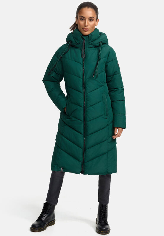 Navahoo Sahnekatzi Damen lange Winter Steppjacke B982 Evergreen Größe XS - Gr. 34