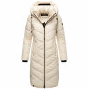 Navahoo Sahnekatzi Damen lange Winter Steppjacke B982 Cream Größe L - Gr. 40