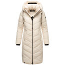 Navahoo Sahnekatzi Damen lange Winter Steppjacke B982 Cream Größe XL - Gr. 42