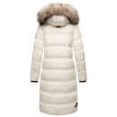 Marikoo Schneesternchen Damen Winterjacke Parka Mantel lang Kapuze B890 Offwhite Größe XS - Gr. 34